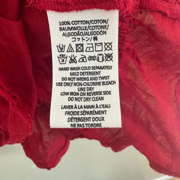 Free People Counting Stars Red Peasant Top - Picture 6 of 8